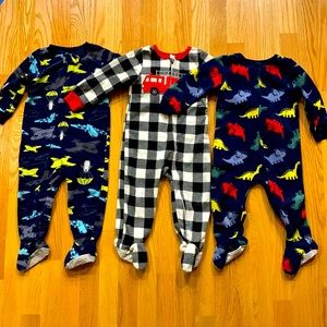 3- 18 month fleece zippered pajamas